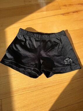 GK Black Girls Athletic Shorts with Rhinestone GK Logo